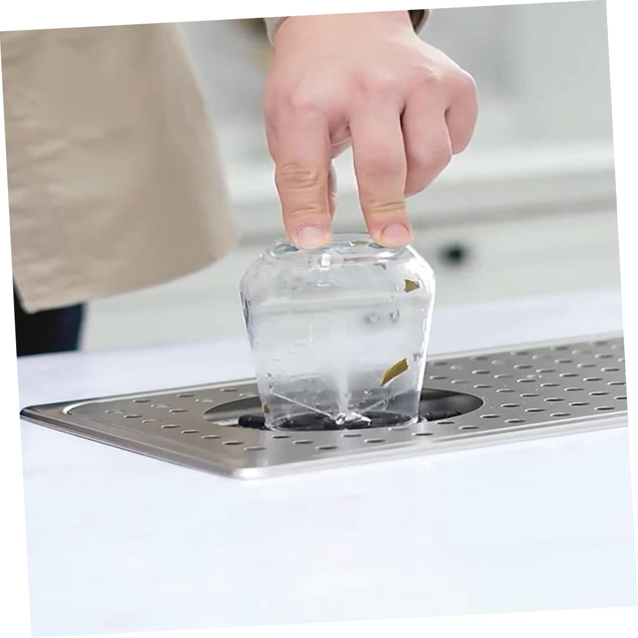 LIFKOME Lavabicchieri Per Lavello in Acciaio Inossidabile Risciacquo Bicchieri Detergente Set Per Cucina Bar E Ristoranti