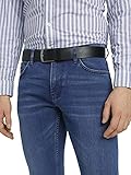 aus echtem Leder TOM TAILOR Herren Gürtel & Riemen Ledergürtel im Used Look black uni,110,9000,2999