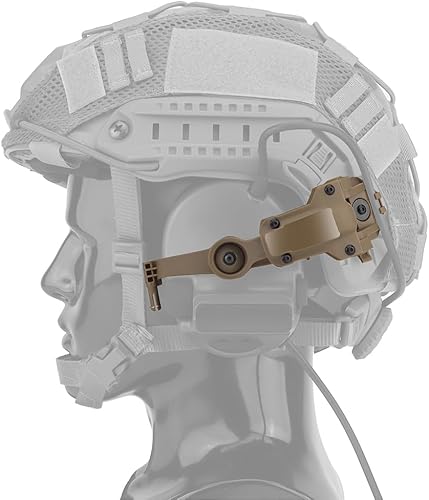 Adaptador táctico para auriculares de riel para casco, kit de soporte de auriculares de rotación multiángulo compatible con OPS Core ARCTeam Wendy