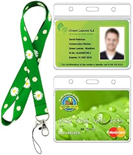 Exemption Lanyard, Lanyard with Card Holder, Length Adjustable Waterproof Plastic Badge Holder, Mask Exemption Card Neck Lanyard & Disability Health ID Card (Horizontal Card)