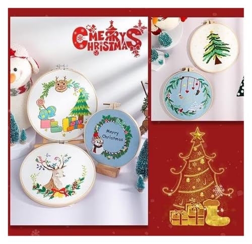 Kit point de croix estampé Noël GlamourYard avec cerceau