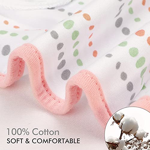 Gllquen Baby Swaddle Blankets For Baby Girls, 3-6 Months, Orange Pink Feather & Wave Point, 3 Pack Wrap Set, Newborn Adjustable Swaddles Sleep Sack, (Medium/Large) #TOP2
