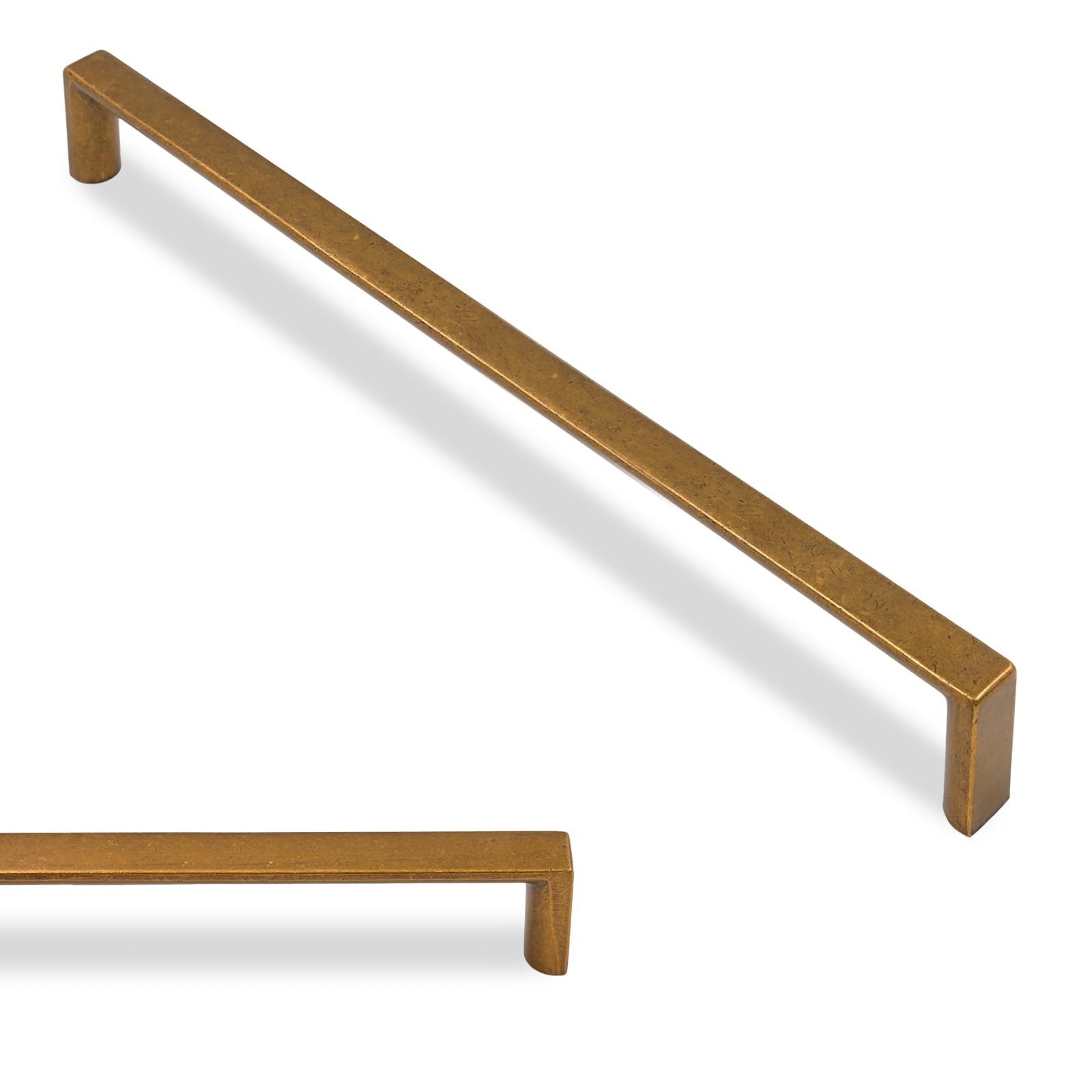 Asimerdeco 10 Pack Antique Brass Cabinet Pulls 10 Inch(254mm) Kitchen Cabinet Handles Solid Zinc Alloy Cabinet Hardware Drawer Pulls