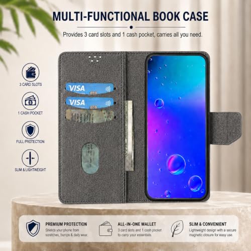 Image of SBMS Flip Cover for Oppo K13 5G Back Cover Case with Magnatic Closure | Inbuilt Stand | Card & Money Pocket (MatBlack)