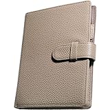 [BLUE SINCERE] お薬手帳 ケース 本革 大容量 ペンホルダー付 母子手帳 カバー まとめて収納 通院 財布 レディース メンズ ギフトボックス付き / KT1 (グレージュ, A6（右利き用）)