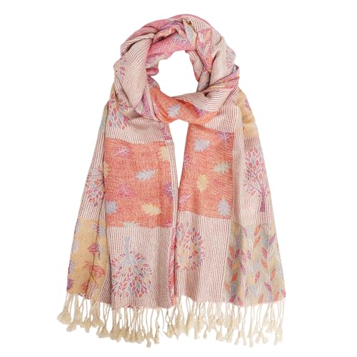 Travel Pashmina Shawl-Womens Soft Tree Jacquard Pashmina Scarves and Wraps for Evening Party Dresses(Sy5-Colorful)
