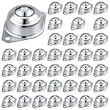 ZORUNNA 40 PCS Conveyor Rollers Bearings, 360° Smooth Low Profile Casters, 1“ Ball Casters for Furniture, Pickup Truck Bed, Workshops and Garage, Heavy Equipment.