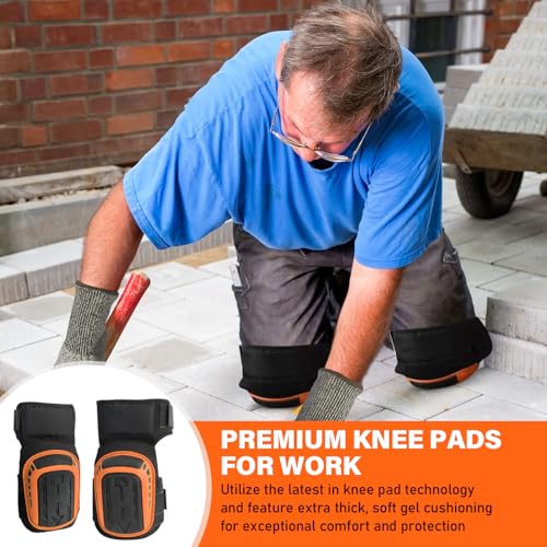 Professional Knee Pads for Work, Anti-Slip Knee Pads with Gloves for Women and Men, Thick Foam Knee Pads with Soft Gel Cushion for Construction Flooring Cleaning Gardening - Image 3