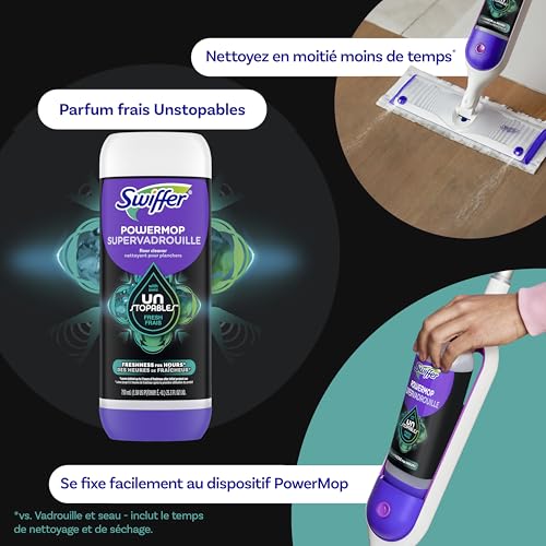 Swiffer PowerMop Floor Cleaning Solution with Unstopables Fresh Scent, 1.5 L Total (2 Count of 750 mL Each) view 8