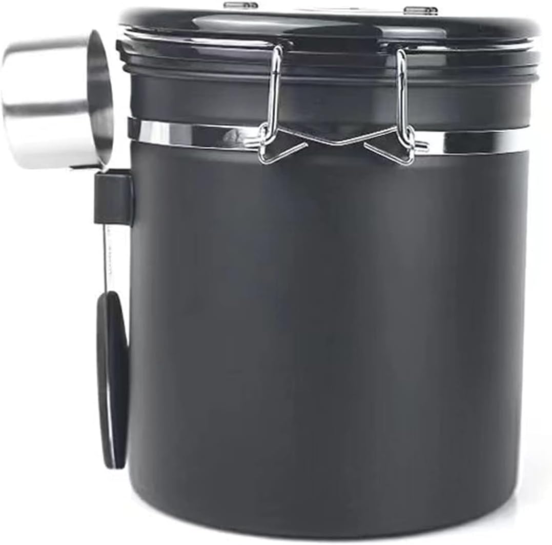 1.5/1.8L Stainless Steel Airtight Coffee Canister with Date Tracker for Coffee Beans Tea Food Storage Coffee Container for Household Organization and Storage (Color : E Size : 1.5L) (A 1.5L)
