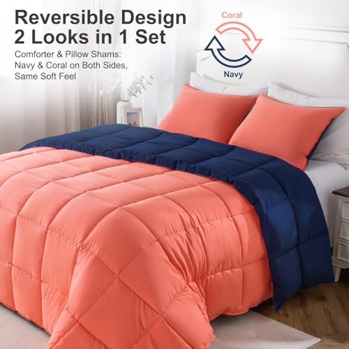Image of California King Comforter Set, Reversible,Goose Down Alternative,All Season
