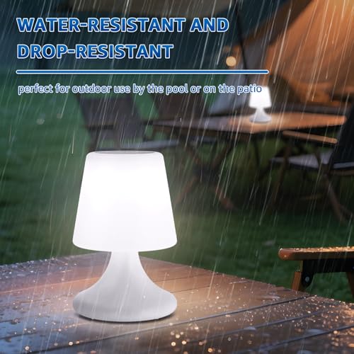Image of uuffoo 2 Pack Shower Lamp Cordless LED Table Lamp with Speaker Patio Outdoor Speaker with Lights RGB IP44 for Patio Pool Party Balcony Bathroom (Waterproof, Rechargeable)