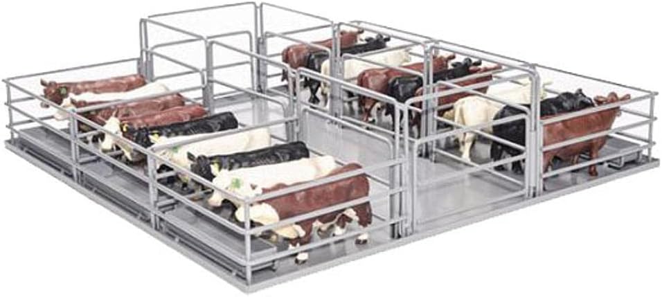 Little Buster Toys Feedlot Pens - Heavy Duty Metal Feedlot Pens & Feeders in Gray, 1/16th Scale