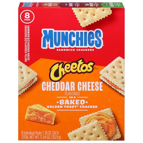 Munchies Sandwich Crackers Cheddar Cheese on Golden Toast Crackers - 8 PK