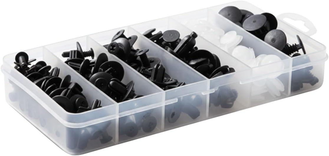 100PCS Plastic Car Body Trim Clips, Universal Car Bumper Clips, Rivets Fasteners Push Retainer Kit, Auto Push Pin Rivets Set with Storage Box
