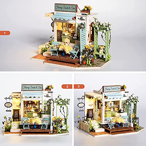Rolife DIY Miniatur Haus Puppenhaus Kit HolzHaus Modell für Mädchen und Jungen Kinder 14+ Jahre Alt, Flowery Sweets… – Bild 6