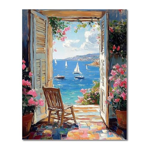 Artykapby Pain by Number for Adult Landscape Paint by Numbers Kits DIY Acrylic Oil Painting Adults Paint by Numbers for Gift Home Wall Decor 16x20 inch