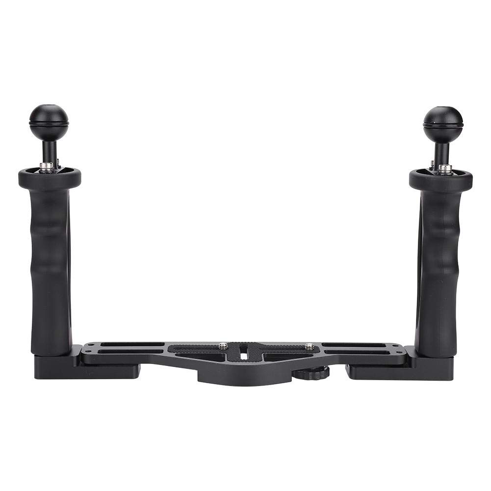 Dual Handheld Stabilisator Camera Unterwasser Handgriff Kamera Dual Handle Grip Unterwasserkamera Tray Aluminiumschale mit Zwei Griffen für Gehäusezubehör für Unterwasserkameras