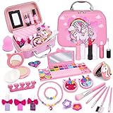 ☘【Edutainment Girls Toys】Cuando las niñas pequeñas juegan con juguetes de maquillaje, pueden disfrutar de la diversión de disfrazarse. Al mismo tiempo, pueden cultivar la conciencia de belleza de la niña, mejorar la conciencia de género y cultivar la capacidad estética, así como mantener la confianza y el temperamento elegante del niño.