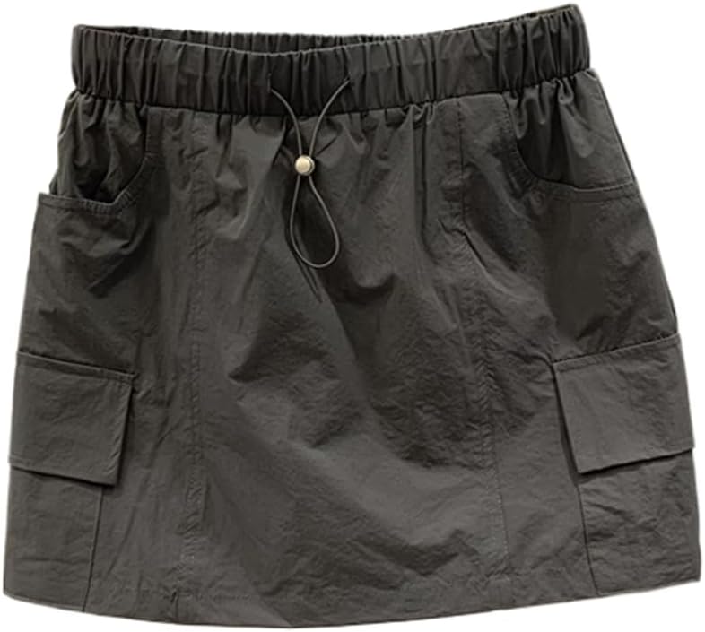 Casual Elastic Waist Work Skirt for Women in Summer Thin Loose and Slim Hip Short