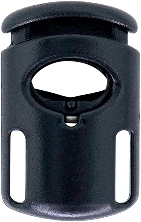SGT KNOTS Toaster Ellipse Spring Cord Lock - Plastic Toggle Stopper for Paracord, Drawstrings & More (50 Pack, Black)