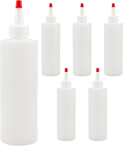 Miniatura 10 de Botellas de plástico para apretar (paquete de 6), multiuso, para manualidades, arte, cola, tela o decoración de tortas y más