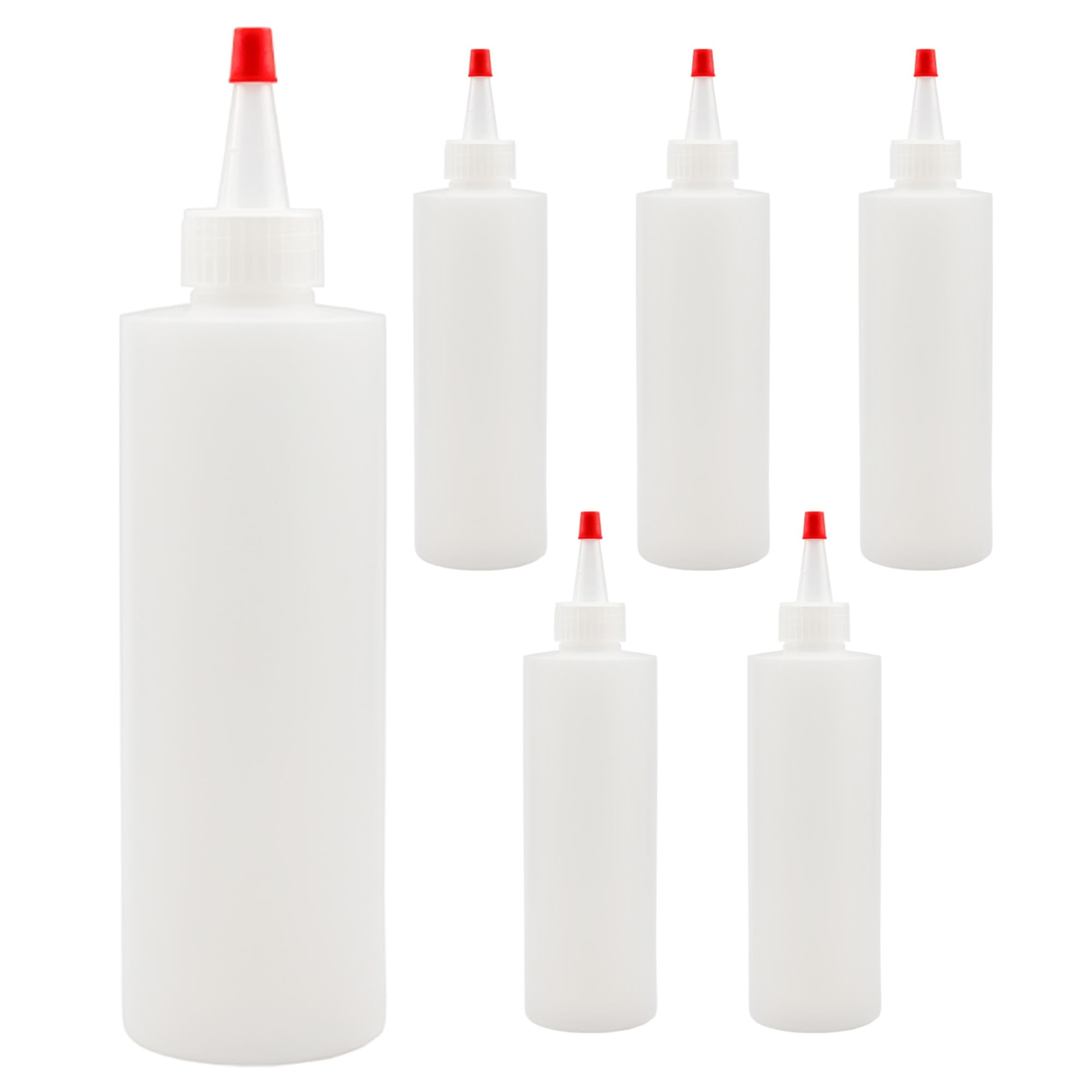 8oz Squeeze Bottles - 6 Pack for Crafts & Kitchen -1