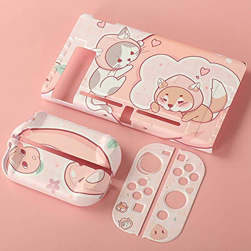 [Pro Version] Case for Nintendo Switch, FANPL Protective Case Cover for Nintendo Switch and Joy Con Controller with 2 Cat Claw Thumb Grips (Honey Peach) - Thumbnail 6
