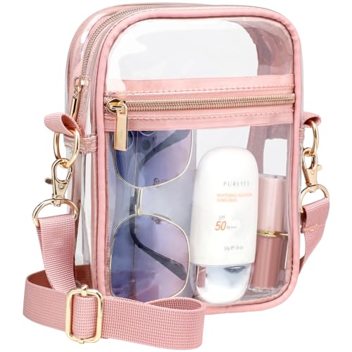 Image of PACKISM Clear Bag for Stadium Events - Clear Purses for Women Transparent Crossbody Messenger Bag for Concerts Game Day