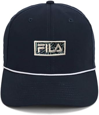 Fila Patch Logo Rope Visor Adjustable Snapback Hat Navy
