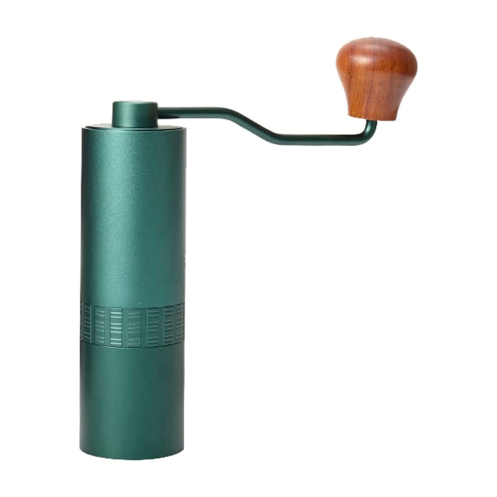 Przenośny ręczny młynek do kawy młynek ze stali nierdzewnej stożkowy młynek do kawy regulowane ustawienia (Grey : Green)