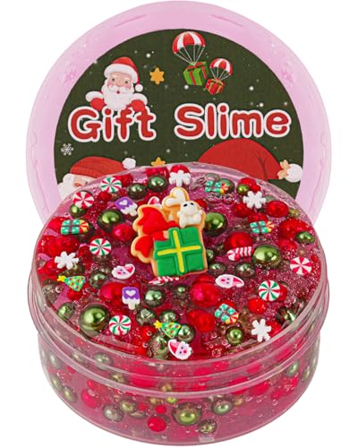 Slime à Perles Vertes et Rouges pour Enfants, Cadeaux de fête pour Filles et garçons, Pâques, Halloween, Noël, Cadeau pour Filles et garçons