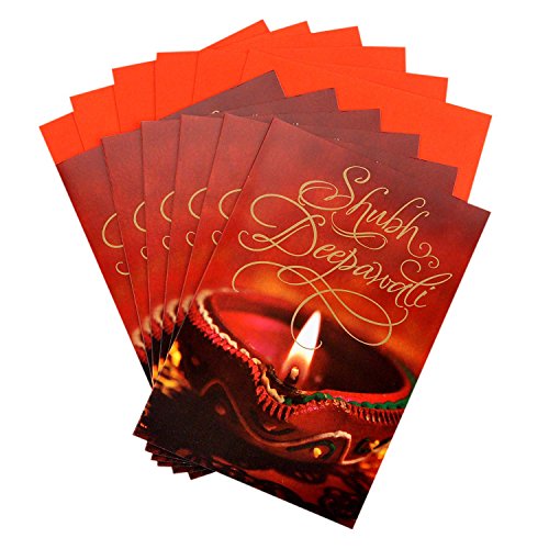 Hallmark Diwali Cards, Shubh Deepawali (Pack of 6 Cards with Envelopes)