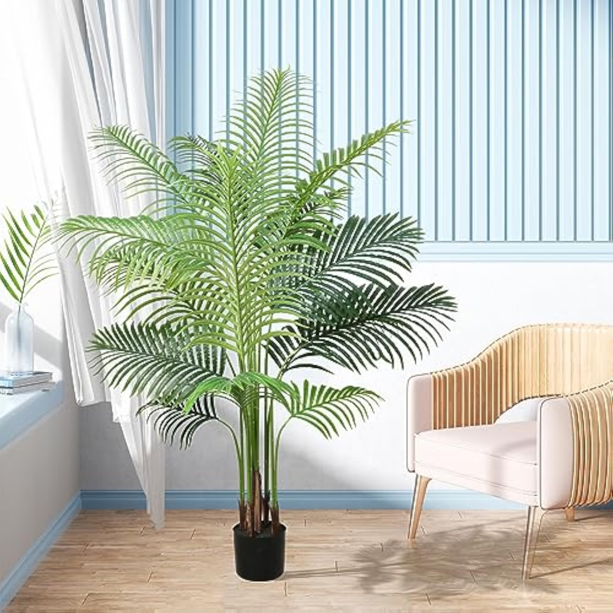 Artificial Areca Plant, 6 FT Fake Tree in Pot