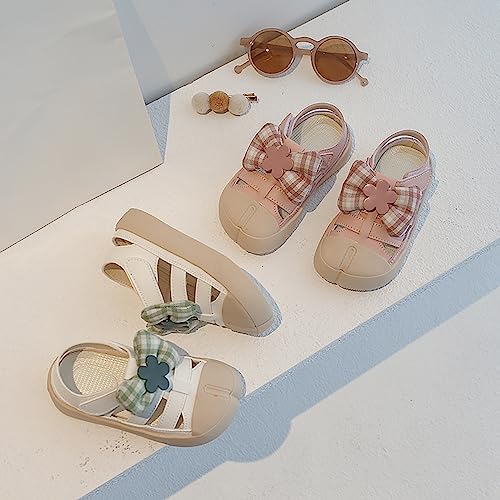 girls sandal size 11 Closed Toe Hollow Sandals Bow Princess Shoes Sheepsfoot Shape Beach Sandals4
