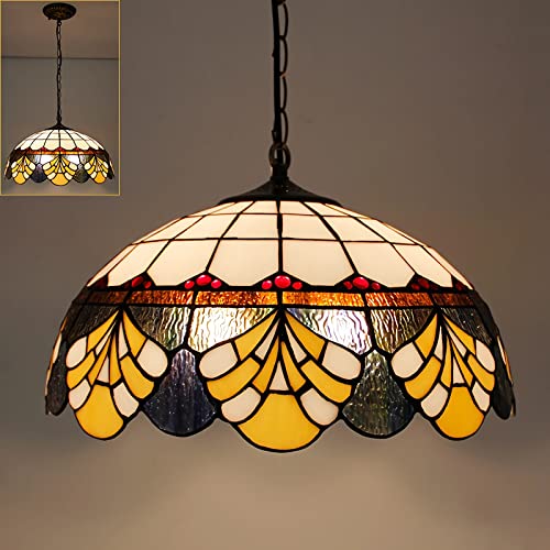 Lustre Tiffany 16 pouces pour remplacer un éclairage agressif par un verre teinté