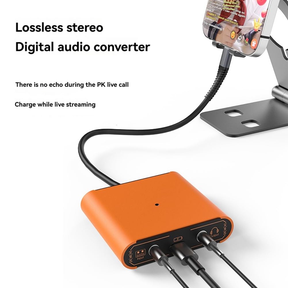 Adattatore per Trasmissione in Diretta, Convertitore per Scheda Audio Stereo in Streaming Live da 24 Bit/192 KHz, Interfaccia Audio per Streaming Live Dock da 3,5 Mm