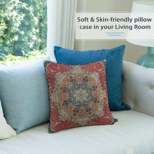 Nebra Vintage Antique Persian Carpet Print Throw Pillow Covers Cozy Square Throw Pillow Case Home Decor For Bed Couch Sofa Living Room Cushion Cover 18 Inchx18 Inch, One Size #TOP2
