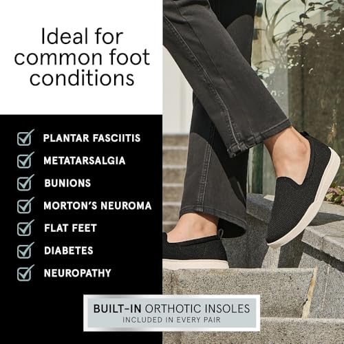 ABEO Women's Encore Knit Slip On Sneakers | Metatarsal Sneakers | Breathable Knit Slip On Sneakers | Womens Travel Sneakers | Built-in Metatarsal Pads4