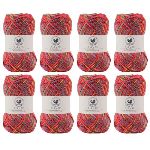 Image of Nestnhaven Acrowools Fleure Hand Knitting and Crochet Yarn. Pack of 1 Ball - 100gms. Shade no - NNHF (Multicolor20) | (800 Gm)
