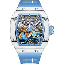 Haofa Automatic Mechanical Watch for Men 3D Carved Auspicious Beast Dial Sapphire Waterproof Luminous Watch Luxury Skeleton Mens Watch 80H Power Reserve 1972