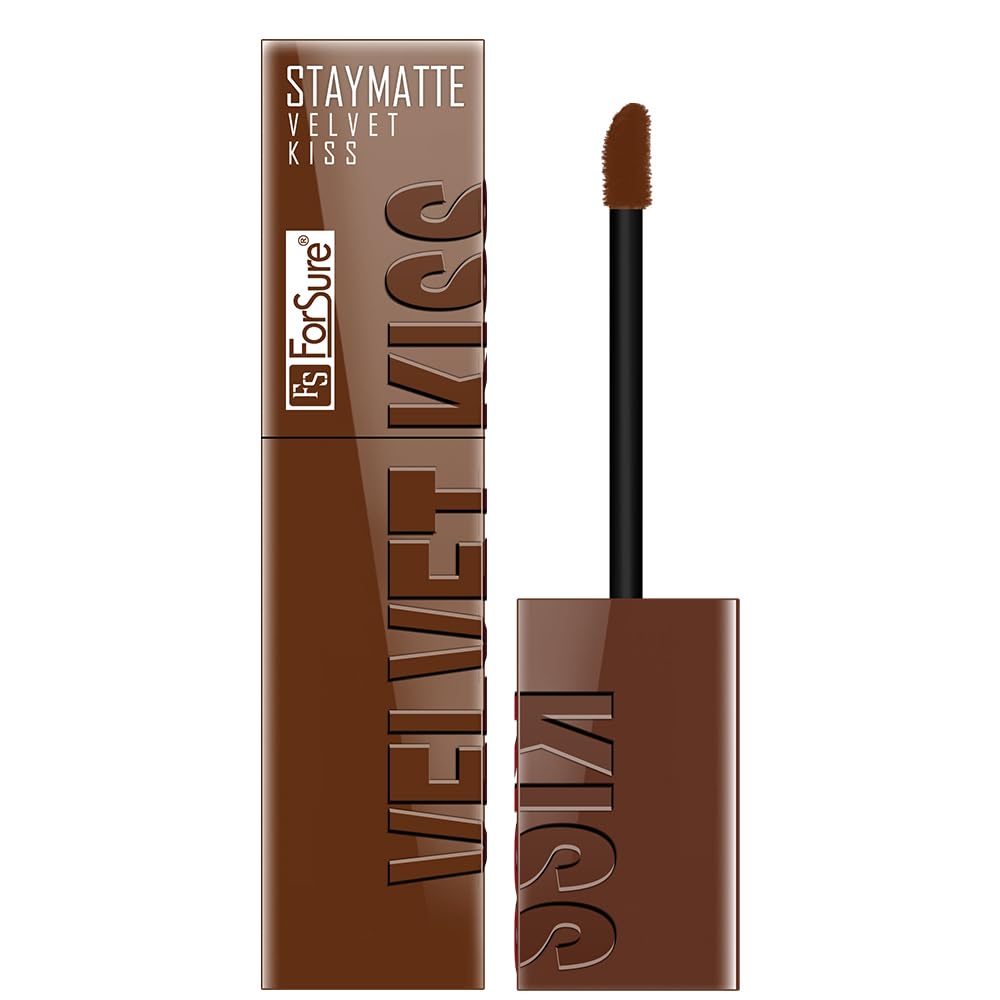 FORSURE Velvet Kiss Non-Transfer Liquid Lipstick, Up to 12-Hour Stay, Long-Lasting with Waterproof Perfection (Chocolate Brown, 3.5 ml)-image-49