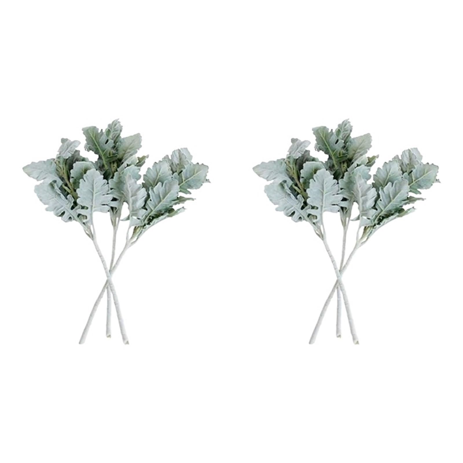 Artificial Foliage Stems Artificial Flocked Lambs Ear Leaves Dusty Miller Stems Oak Lamb's Leaf for Home Wedding