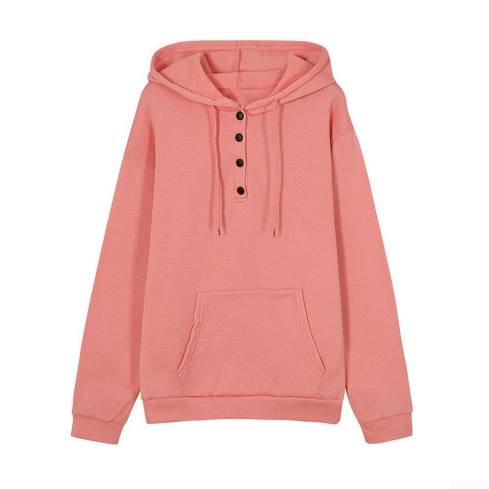 Sudadera con Capucha para mujer, Algodón para suave, Talla M(Pink XL)