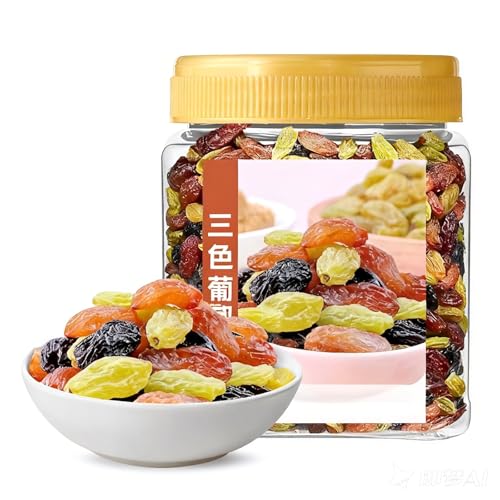 Pasas De Uva Tres Colores Sin Semillas: Grandes, Suaves Y Masticables, Lavar, Listas For Comer, Frutas Secas A Granel For Hornear, Cocinar Picar