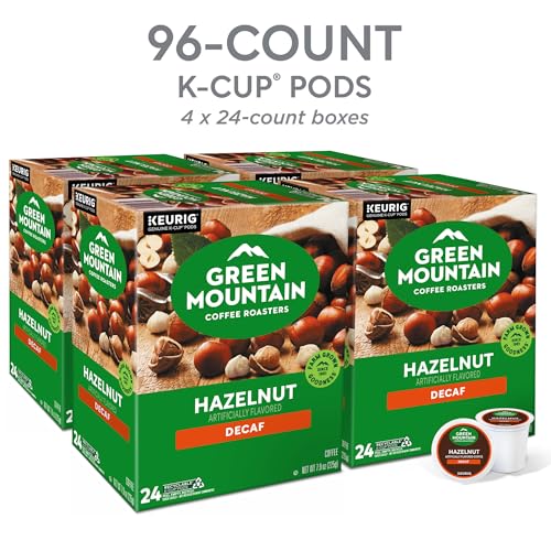 Image of Green Mountain Coffee Roasters Hazelnut Decaf, Single-Serve Keurig K-Cup Pods, Flavored Light Roast Coffee Pods, 96 Count
