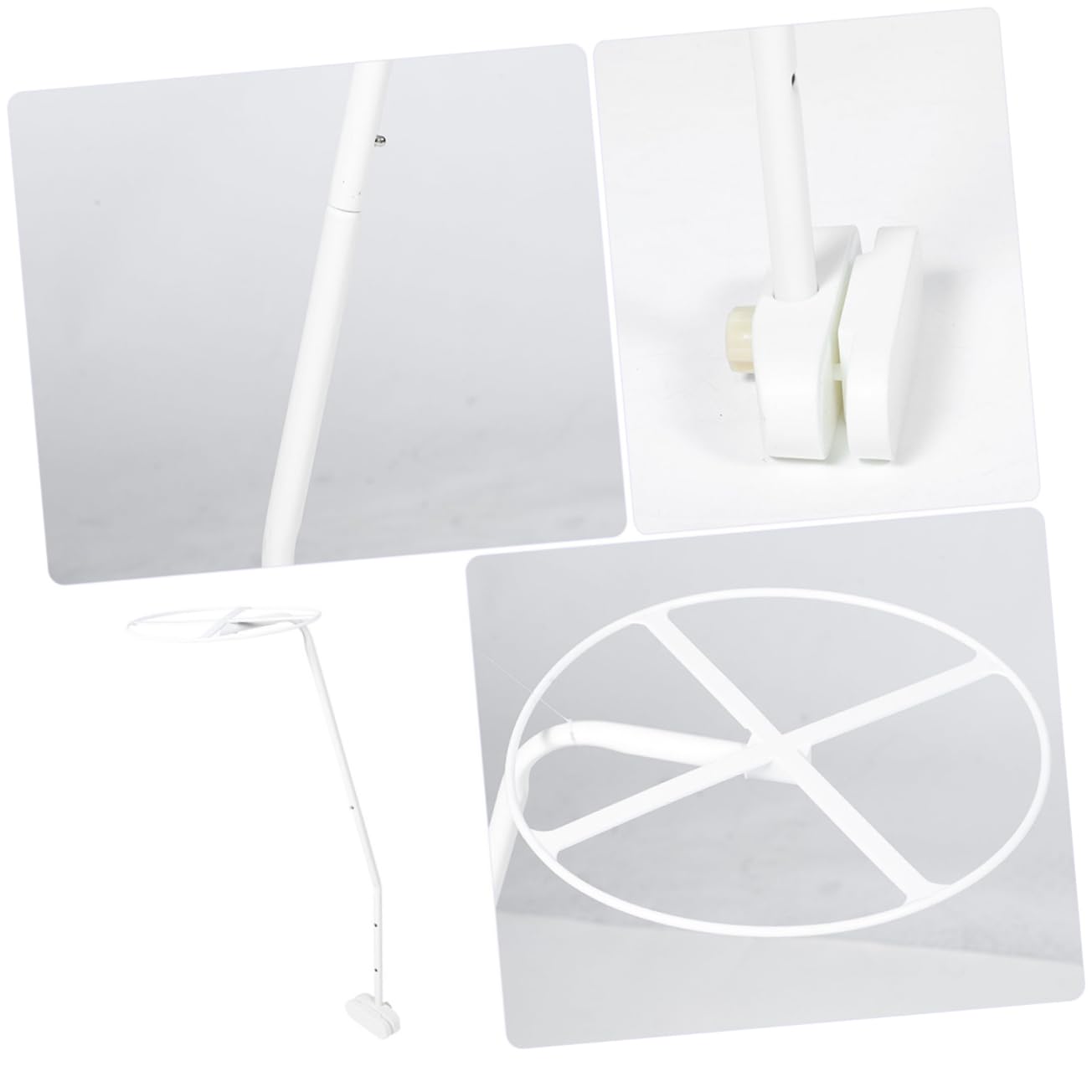 Alipis 2 Set di Staffa Porta Rete in Acciaio Bianco per Lettino di Ragazzo Ragazza, Supporto per Zanzariera Design Smontabile e Installazione Facile, Compatibile Lettino Fino a 2,4cm