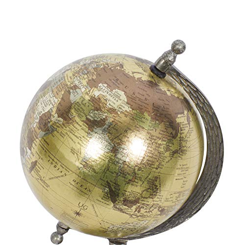 Deco 79 Aluminum Globe, 7" X 7" X 10", Brown #TOP7