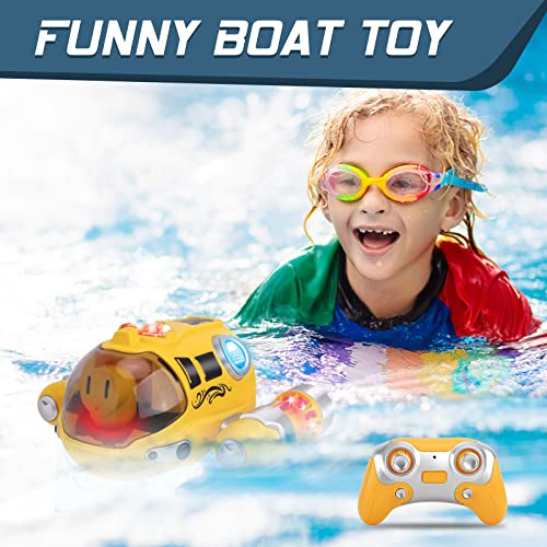 wakelnsa 2.4G RC Boat,Remote Control Boat for Boy and Adult,Boat Toy,RC Submarine,Kids Pool Toy,Bath Toy,Water Toy,Lake Toys,Boys and Girls Christmas & Birthday Gift