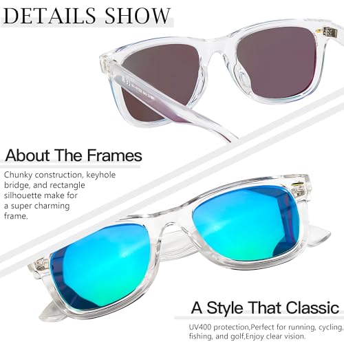 Image of SIPHEW Polarized Sunglasses for Women & Men - UV400 Mirrored Beach Eyewear, Designer Unisex Fashion Sunglasses w /Medium Fit